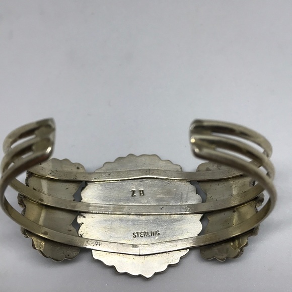 Zuni Turquoise and Sterling Silver Bracelet - Picture 6 of 10